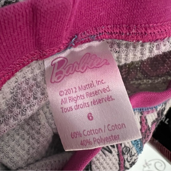 Barbie jogger waffle knit pants makeup printed design pink blue yellow black - Picture 6 of 6